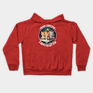 Meowy Christmas, Happy New Year, Merry Catmas, Cute Kittens, Funny Christmas Cats Kids Hoodie